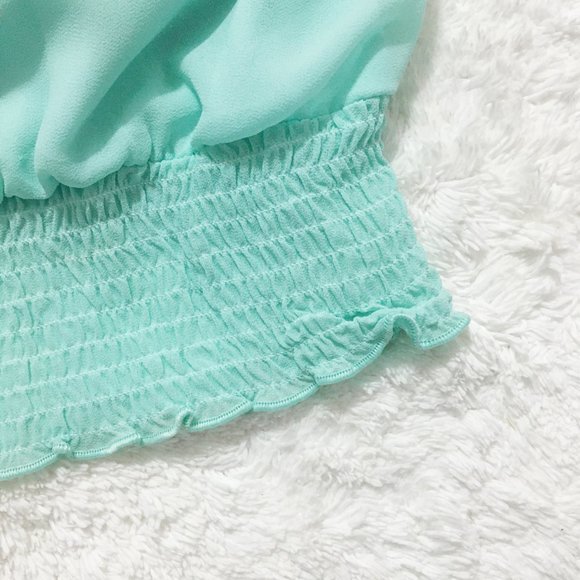 A. Byer | Mint Sheer Flowy Layered Blouse - Picture 5 of 10